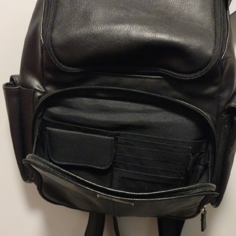 Black Leather Backpack - Picture 5 of 8